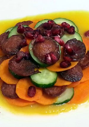 A picture of Italian Sausage Salad With Pomegranate.