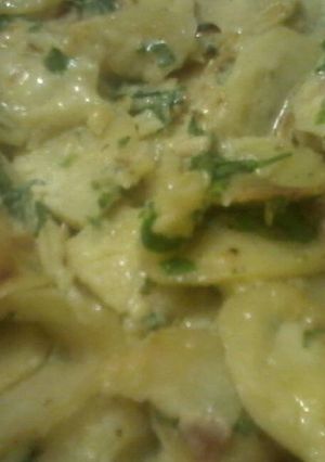 Una foto de Papas a la crema