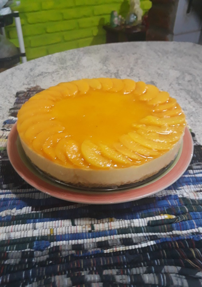 Una foto de Cheesecake de durazno sin horno!💕