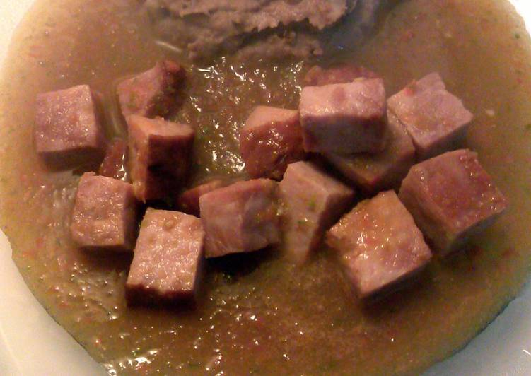 Recipe of Quick ham with salsa
