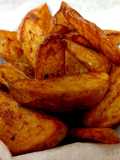 My homemade Deep fried Wedgie chunky Chips inthe Skin. #Sidedish