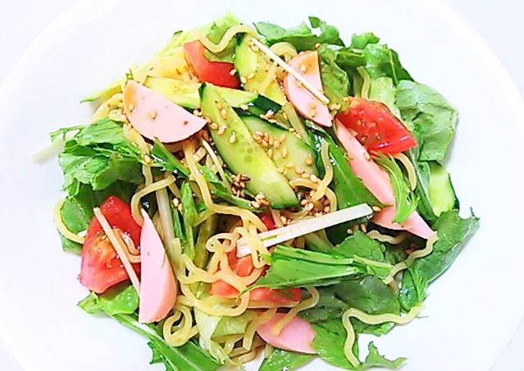 Easiest Way to Prepare Super Quick Homemade Vegetable Packed Chinese-Style Ramen Noodle Salad
