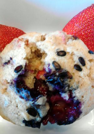 A picture of Hearty Fruit Salad Muffins.