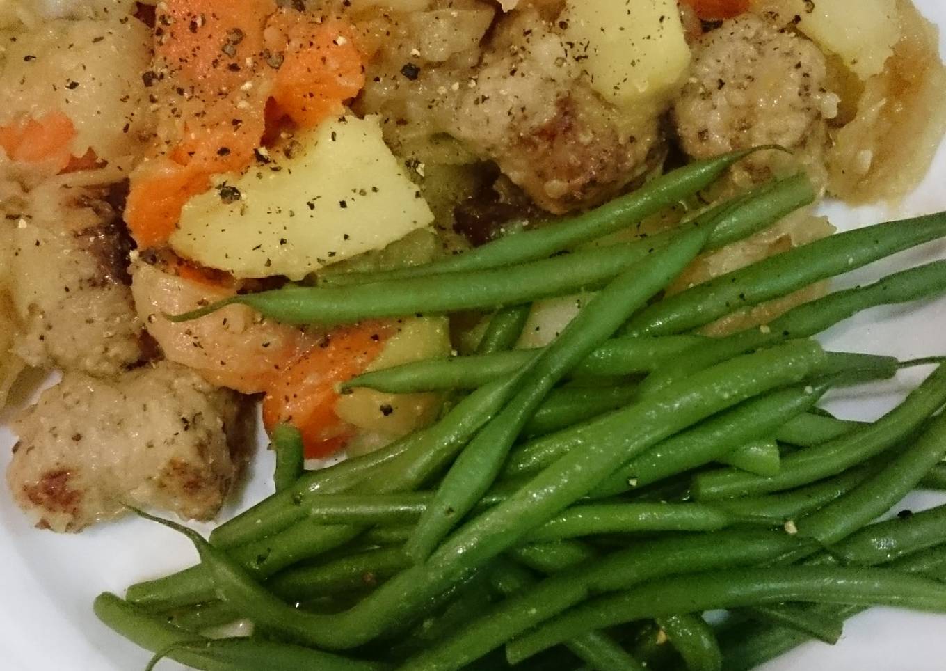 Sausage and Root Veg Stovie, for 2