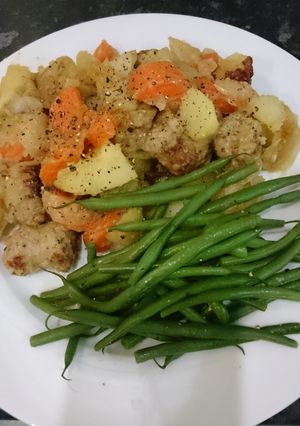 A picture of Sausage and Root Veg Stovie, for 2.