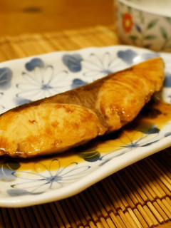 A picture of Amberjack Teriyaki in a Frying Pan.