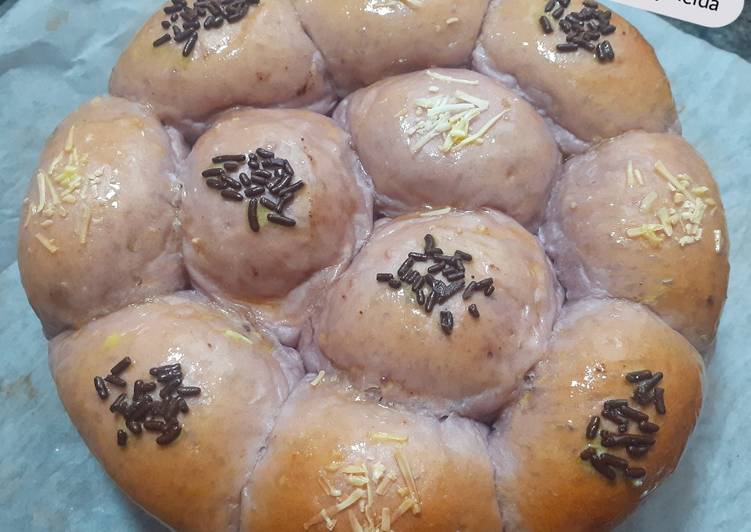 Roti Sobek Ubi Ungu Coklat Keju Lembut….. 👍👍