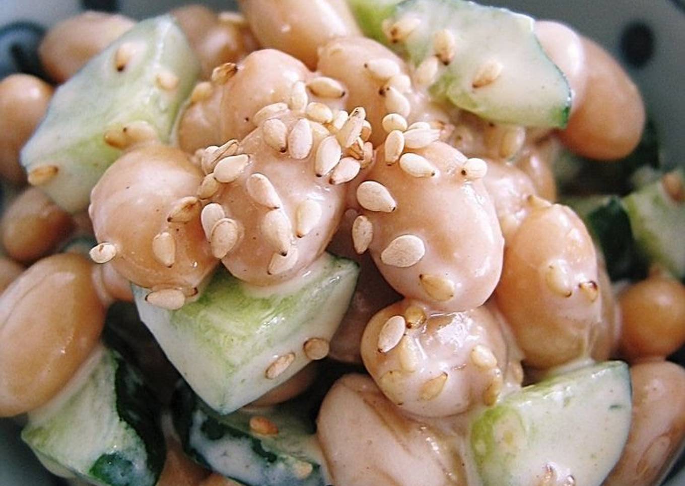 Soy salad cooked with miso mayo sauce