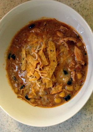 A picture of Chicken Enchilada Soup.