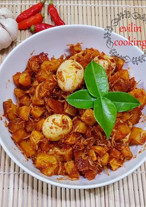 Foto resep Kentang balado teri medan+telur puyuh