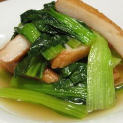 A picture of Simmered Komatsuna Greens and Satsuma-Age.