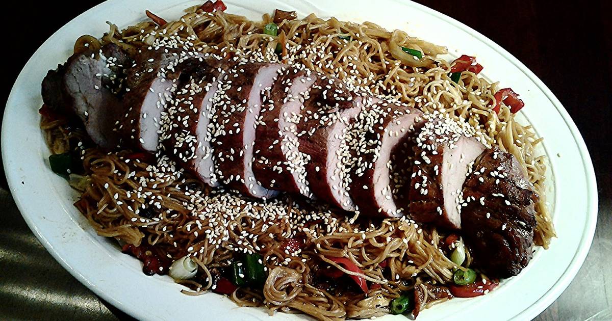Asian Roasted Pork Tenderloin on Soba Noodles Recipe by fenway Cookpad
