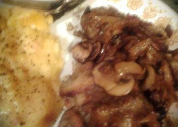 Easy Fast Cooking Smothered Chicken breast with onions and mushrooms  provolone cheese Savory Delicious
