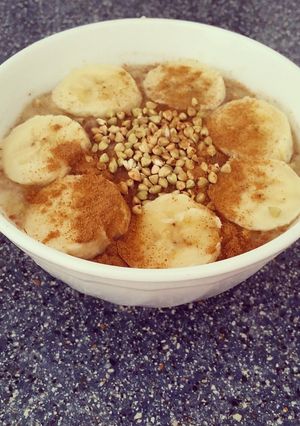 A picture of Energy banana buckwheat breakfast.