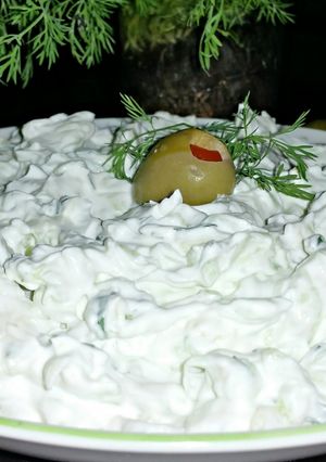 A picture of Mike's Creamy Tatziki & Tips.