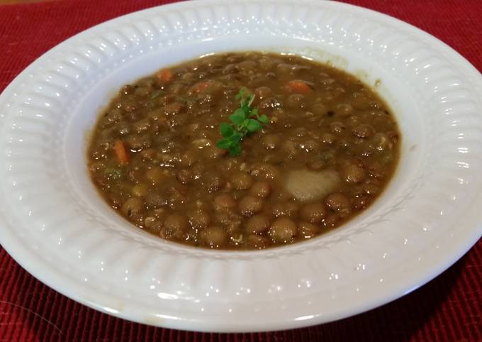 Steps to Prepare Super Quick Homemade Easy Lentil Soup