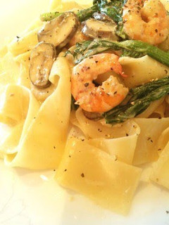 A picture of Shrimp Cream Pasta with Fresh Pasta.