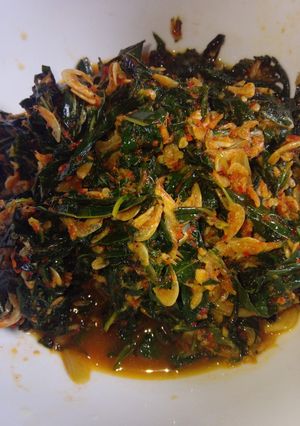 Foto resep Tumis daun singkong udang rebon