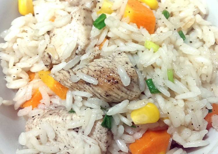 Recipe of Super Quick Homemade Rice with chicken and vegetables