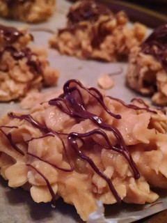 A picture of No Bake Peanut Butter Cookies.