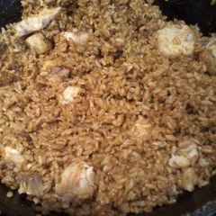 A picture of Garam masala rice with talapia.