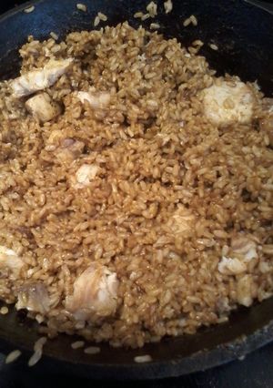 A picture of Garam masala rice with talapia.