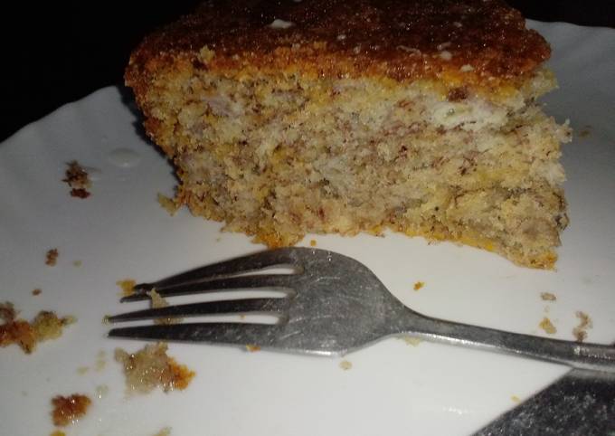 Egg less banana cake