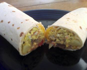 Fresh, Serving Recipe Chicken and Potato Breakfast Burritos Home Style