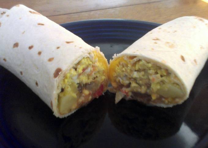 Simple Way to Make Any-night-of-the-week Chicken and Potato Breakfast Burritos