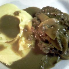 A picture of Momma's Almost Homemade Salsbury Steak.