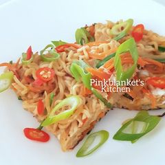 Crustless Instant Noodle Cake A picture of Crustless Instant Noodle Cake.