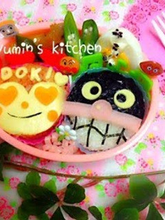 A picture of Character Bento: Easily Layered Baikinman.