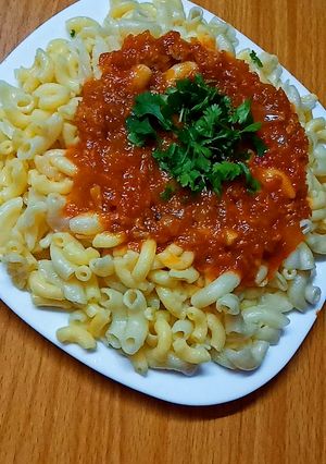 صورة لوصفة معكرونة بصوص التونة 😍⁦❤️⁩