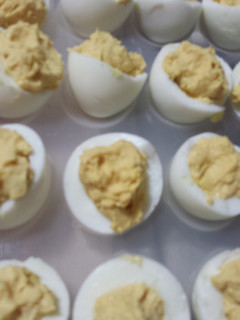 A picture of Mom's deviled eggs.