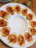 Buffalo Chicken Dip Deviled Eggs