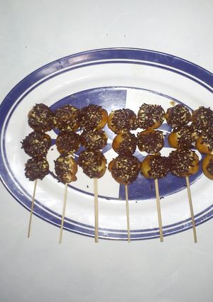 Foto resep Sate dotbun (donat bundar) coklat luar dalam