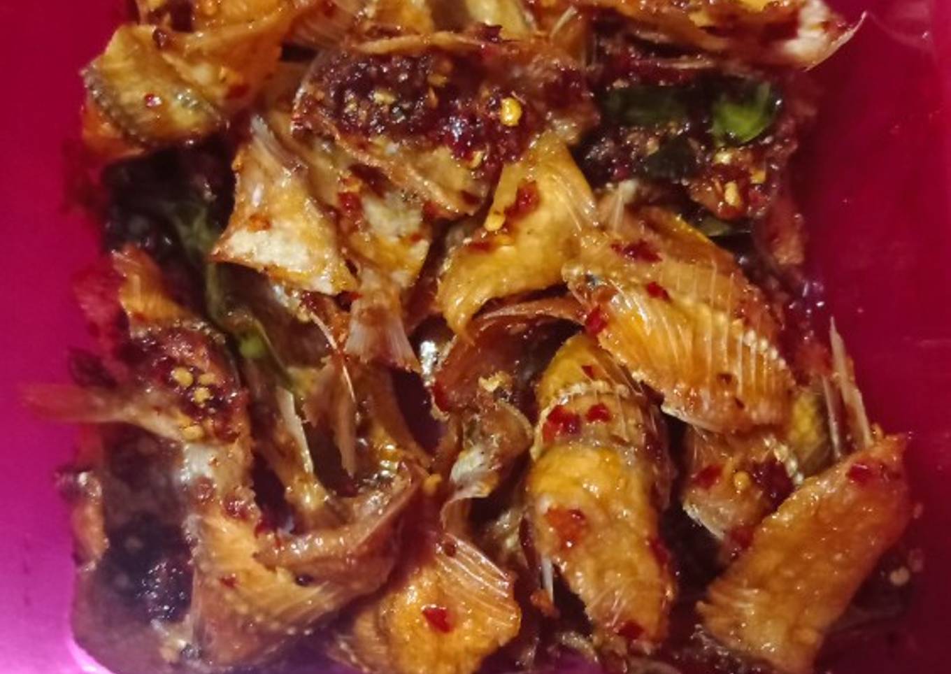 Ikan kipas sapu pedas kriuk