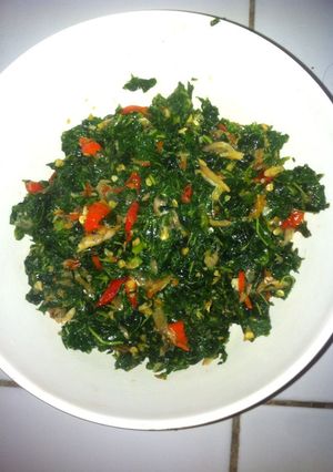 Foto resep Tumis daun pepsin (pepaya ikan asin)
