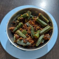 A picture of Bharwa bhindi.