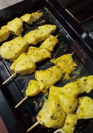 Una foto de Brochetas de pollo muy sabrosas