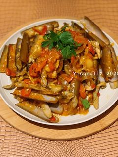 Foto resep Kerang Bambu Saus Padang