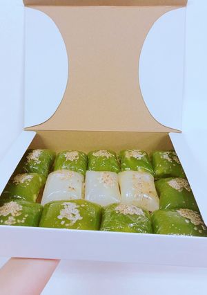 Hình của món Bánh phu thê vị matcha.