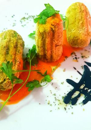 Una foto de 🤩Croquetas de alubias y guisantes😍