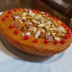A picture of Rava mango cake/ semolina mango cake.