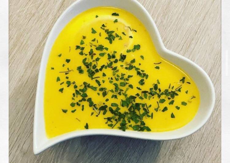 A révélé le secret de la recette Velouté douceur potimarron Délicieux garanti