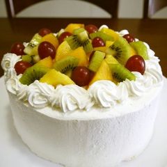 A picture of Fall Fruit Decorated Cake.