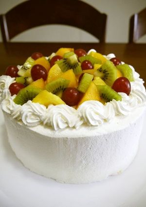 A picture of Fall Fruit Decorated Cake.