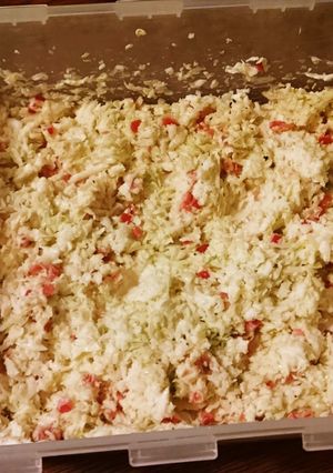 A picture of Grandma's Cole Slaw.