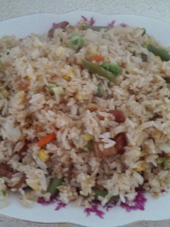 A picture of Custom made fried rice.