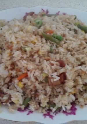 A picture of Custom made fried rice.